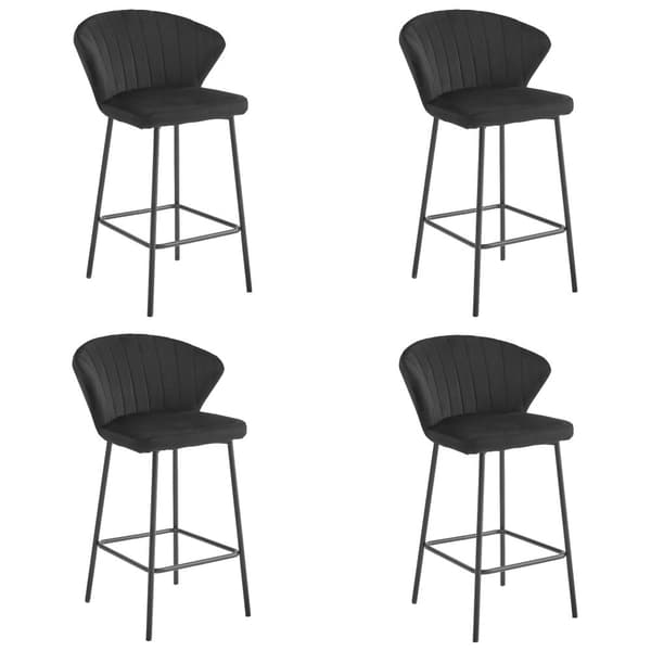 GATTA pall - svart sammet / svarta ben x 4