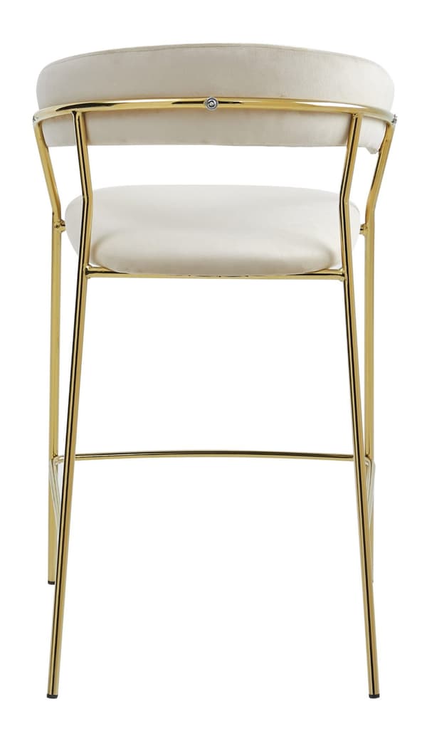 BADIA pall - beige sammet / guldfärgade ben x 2