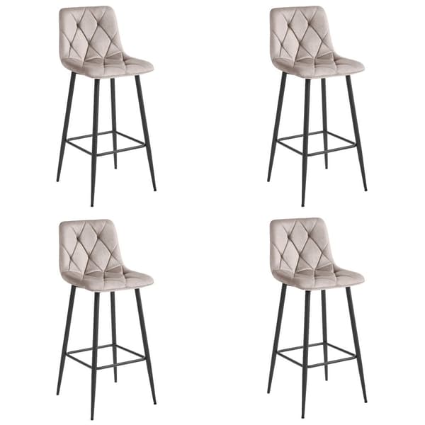 NADO pall - mörkbeige sammet / svarta ben x 4