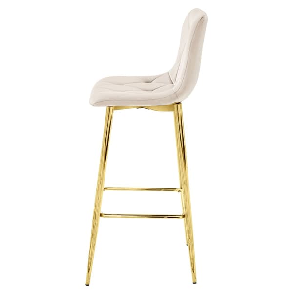 NADO skammel - beige velour / GULD ben x 3