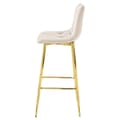 Miniatyrbillede 5 af 8: NADO skammel - beige velour / GULD ben x 3