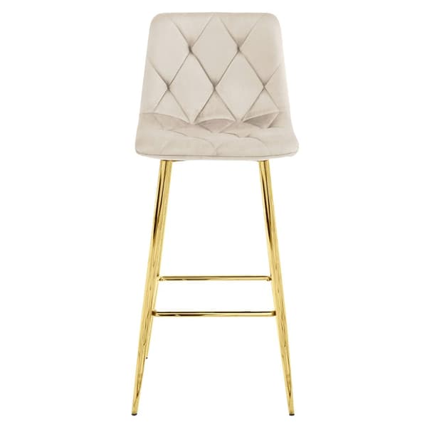 NADO skammel - beige velour / GULD ben x 3