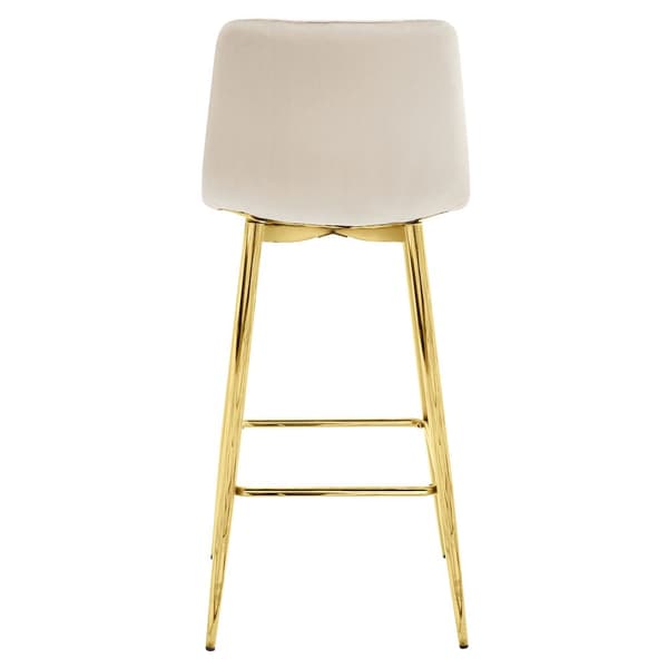 NADO skammel - beige velour / GULD ben x 3