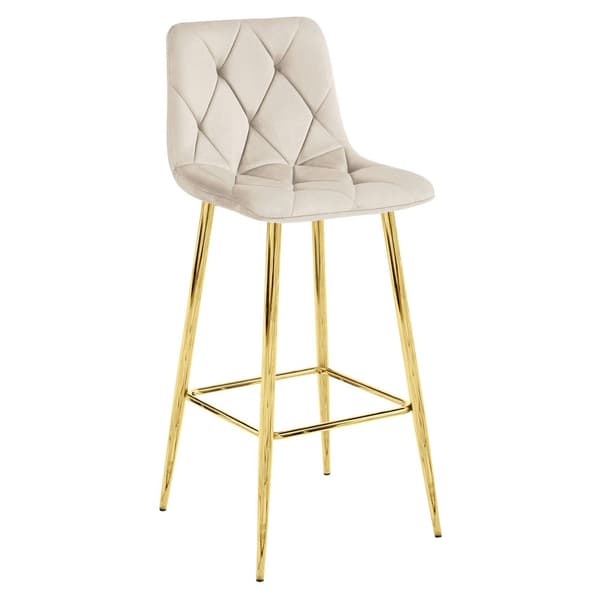 NADO skammel - beige velour / GULD ben x 3