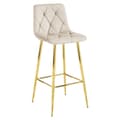 Miniatyrbillede 2 af 8: NADO skammel - beige velour / GULD ben x 3