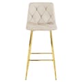 Miniatyrbillede 4 af 8: NADO skammel - beige velour / GULD ben x 4