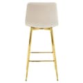 Miniatyrbillede 7 af 8: NADO skammel - beige velour / GULD ben x 4