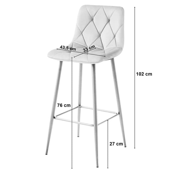 NADO skammel - beige velour / GULD ben x 4