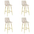 Miniatyrbillede 1 af 8: NADO skammel - beige velour / GULD ben x 4