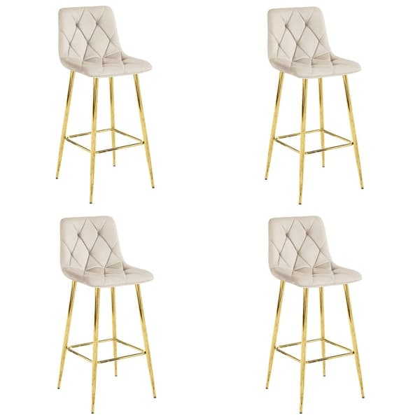 NADO pall - beige sammet / GULD ben x 4