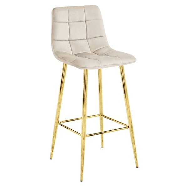 ARCETO pall - beige sammet / GULDfärgade ben x 1