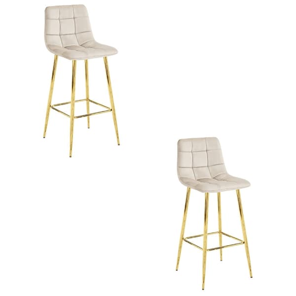 ARCETO pall - beige sammet / GULD ben x 2