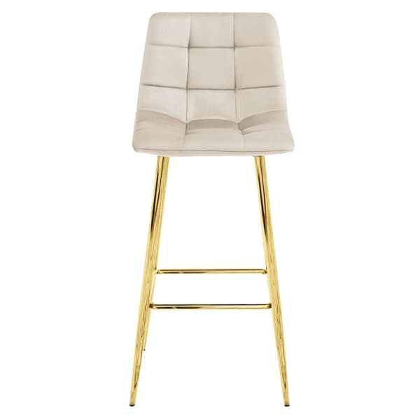 ARCETO pall - beige sammet / GULDfärgade ben x 3