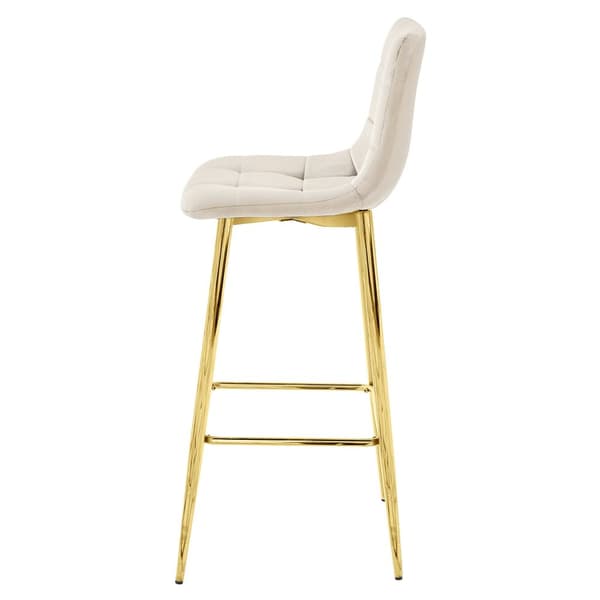 ARCETO pall - beige sammet / GULDfärgade ben x 3