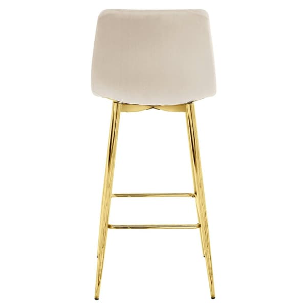 ARCETO pall - beige sammet / GULDfärgade ben x 3