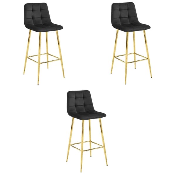 ARCETO pall - svart sammet / GULD ben x 3