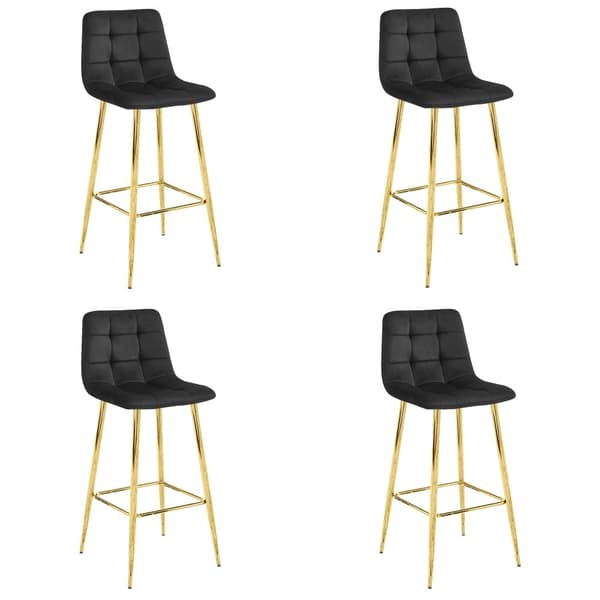 ARCETO pall - svart sammet / GULD ben x 4