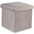 Miniatyrbild 2 av 5: Hopfällbar puff M - 30x30x30cm beige sammet x 16