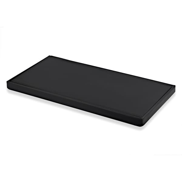 XXL hopfällbar puff med knappar - 80x40x40cm svart eko-läder