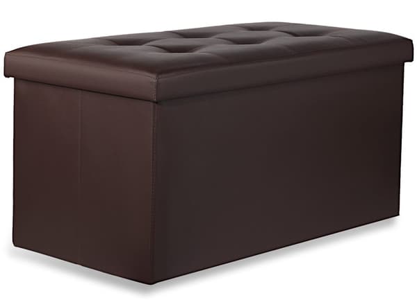 XXL-kokoontaitettava rahi napeilla - 80x40x40cm ruskeaa ekonahkaa