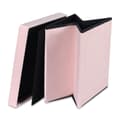 Miniatyrbild 5 av 6: Hopfällbar puff L med knappar - 38x38x38cm sammet rosa x 8