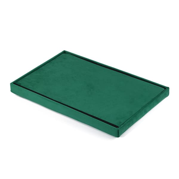 Hopfällbar puff XL med knappar - 60x38x38cm sammetgrön