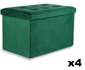 Pikkukuva 1 / 6: Kokoontaitettava rahi XL napeilla - 60x38x38cm samettivihreä x 4