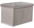 Miniatyrbild 2 av 6: Hopfällbar puff XL med knappar - 60x38x38cm beige sammet x 4