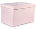 Miniatyrbild 2 av 6: Hopfällbar puff XL med knappar - 60x38x38cm sammet rosa x 4