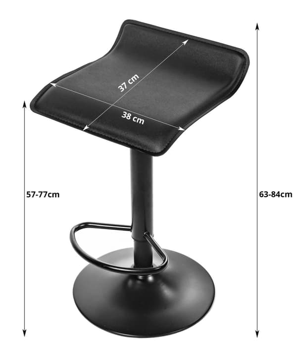 FORT pall - svart eko-läder / svart bas x 2