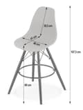Pikkukuva 3 / 7: LAMAL-jakkara valkoinen / mustat jalat x 3