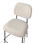 Miniatyrbilde 7 av 9: Sett med 2 Barstoler Lys Beige Fløyelspolstring Svart Jernramme Benkehøyde Sete Spisestuemøbler Moderne Design