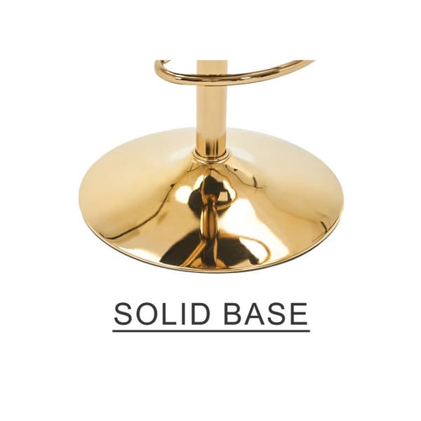 Modernt svängbart barstol med justerbar höjd, rak stol med ryggstöd och fotstöd i guld (beige, set om 2)