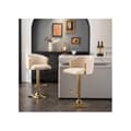 Miniatyrbild 1 av 6: Modernt svängbart barstol med justerbar höjd, rak stol med ryggstöd och fotstöd i guld (beige, set om 2)