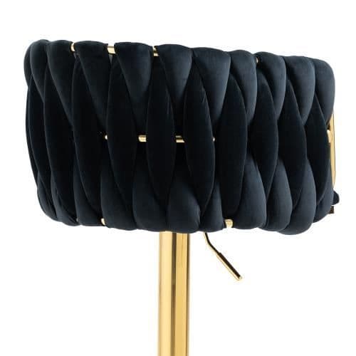 Vintage barstolar med rygg och fotstöd mothöjd matstolar 2PC-SET Svart