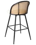 Miniatyrbilde 7 av 11: Sett med 2 Barstoler Off White Svingbart Boucle-sete Metall Svart Ramme Wienerflette Ryggstøtte Retro Seating