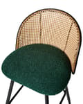 Miniatyrbilde 8 av 11: Sett med 2 Barstoler Grøne Svingbare Seter i Boucle Metall Svart Ramme Wienerflette Ryggstøtte Retro Seating