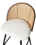 Miniatyrbilde 7 av 10: Sett med 2 Barstoler Hvite Svingbare Seter i Kunstskinn Metall Svart Ramme Wienerflette Ryggstøtte Retro Seating