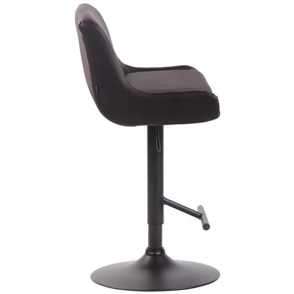 Barstol Club i konstläder - Brun-Svart - Höjdjusterbar - Komfortabel och elegant