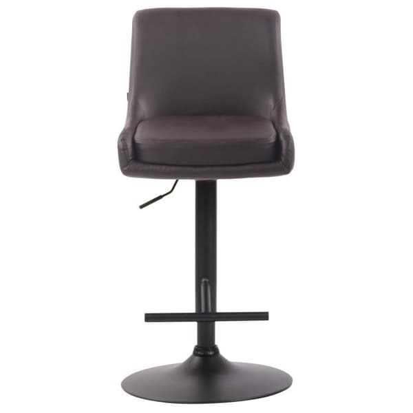 Barstol Club i konstläder - Brun-Svart - Höjdjusterbar - Komfortabel och elegant