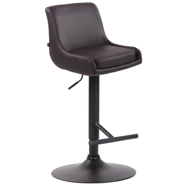 Barstol Club i konstläder - Brun-Svart - Höjdjusterbar - Komfortabel och elegant