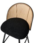 Miniatyrbilde 8 av 10: Sett med 2 Barstoler Svarte Svingbare Seter i Boucle Metall Svart Ramme Wienerflette Ryggstøtte Retro Seating