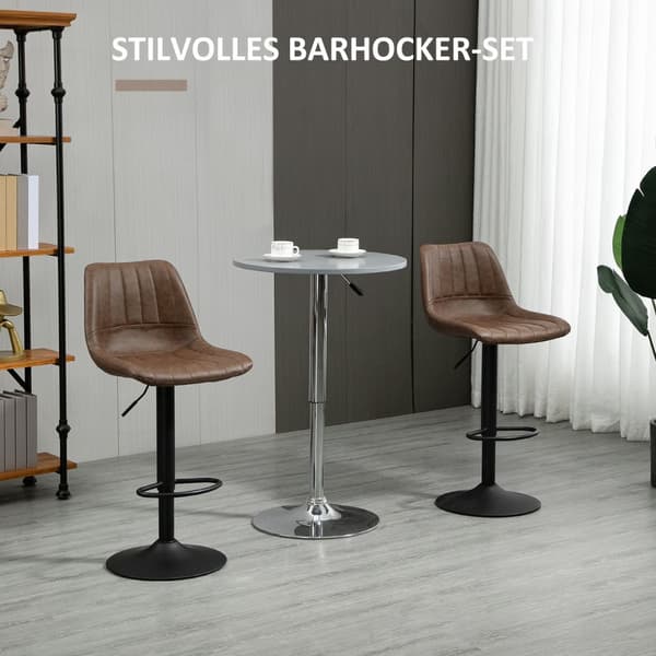 Høydejusterbare barkrakker i brunt kunstskinn