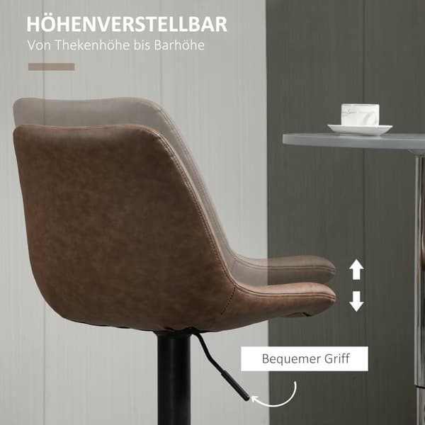 Høydejusterbare barkrakker i brunt kunstskinn