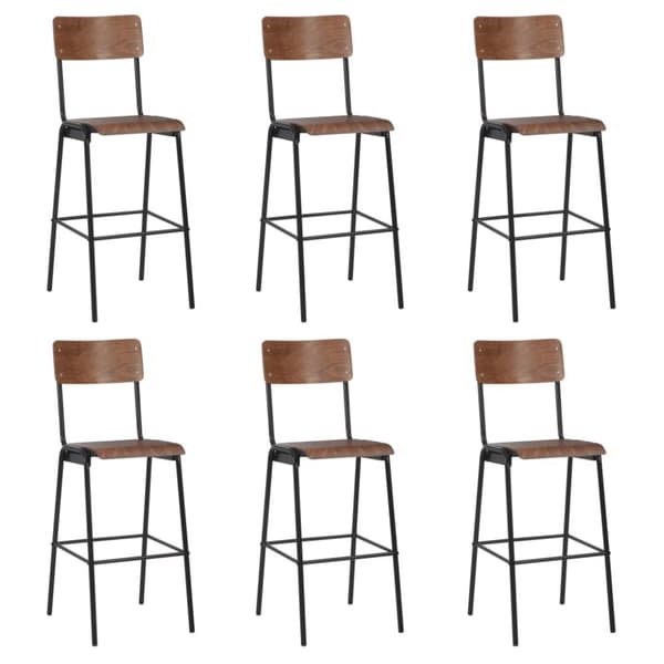 Barstolar 6 st massiv plywood stål