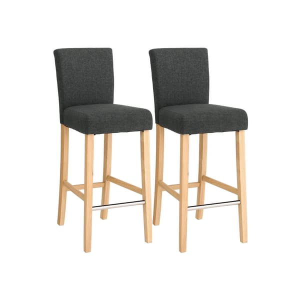 Set med 2 barstolar Mörkgrå