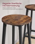Miniatyrbild 3 av 6: Rootz 2 -stycken Barstolset - Counter Pall - Hållstol - Footstöd ingår - 32 cm x 74 cm - Vintage Brown -Black