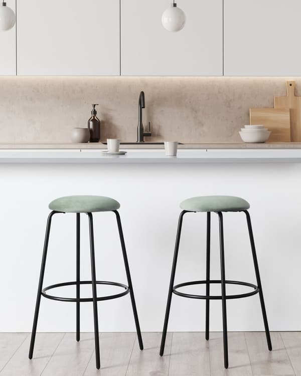 Set med 2 barstolar MORTON Velour Mint Lumarko!