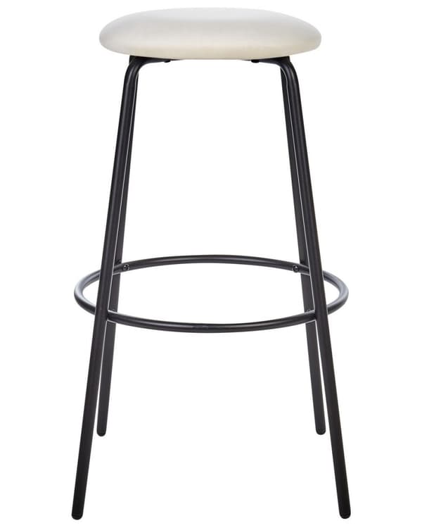 Set med 2 MORTON barstolar i sammet, off-white, Lumarko!