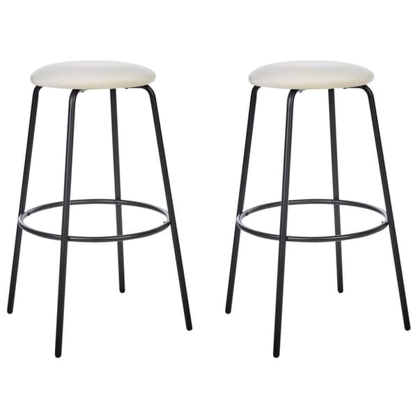 Set med 2 MORTON barstolar i sammet, off-white, Lumarko!